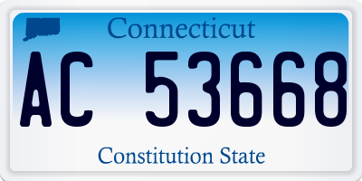 CT license plate AC53668