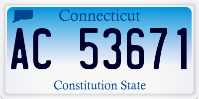 CT license plate AC53671