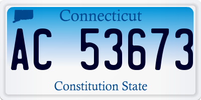 CT license plate AC53673