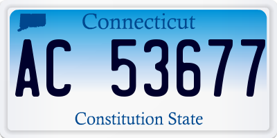 CT license plate AC53677