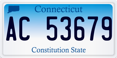 CT license plate AC53679