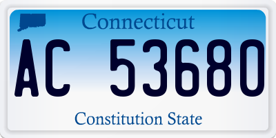 CT license plate AC53680