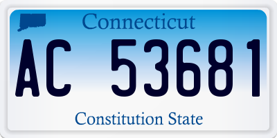 CT license plate AC53681