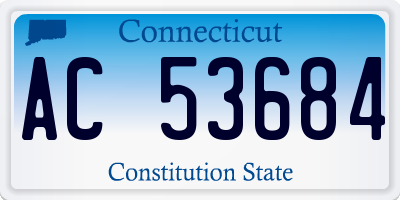 CT license plate AC53684