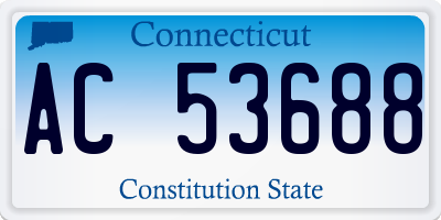 CT license plate AC53688