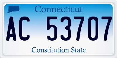 CT license plate AC53707