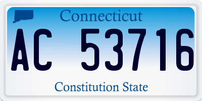 CT license plate AC53716