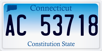 CT license plate AC53718