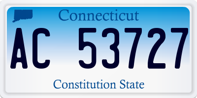 CT license plate AC53727
