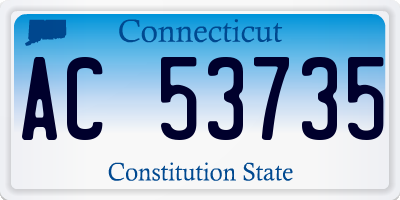 CT license plate AC53735