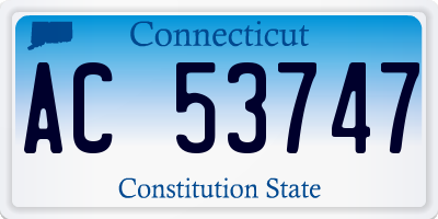 CT license plate AC53747