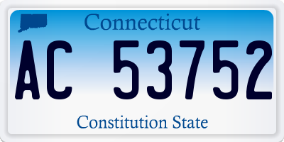 CT license plate AC53752