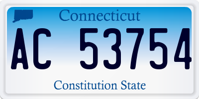 CT license plate AC53754