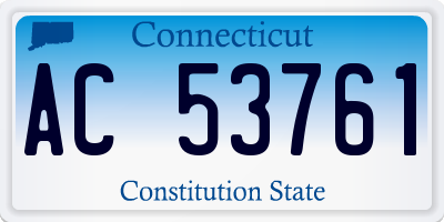 CT license plate AC53761