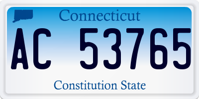 CT license plate AC53765