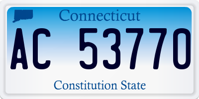 CT license plate AC53770