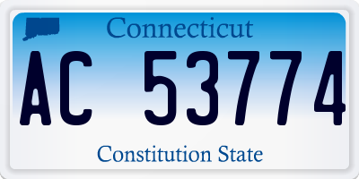 CT license plate AC53774