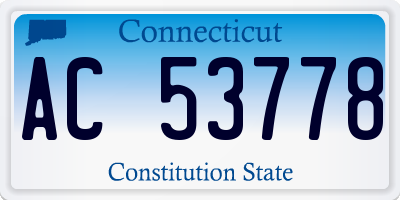CT license plate AC53778