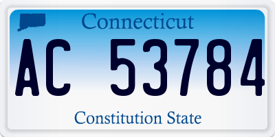 CT license plate AC53784