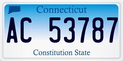 CT license plate AC53787