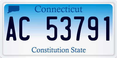 CT license plate AC53791