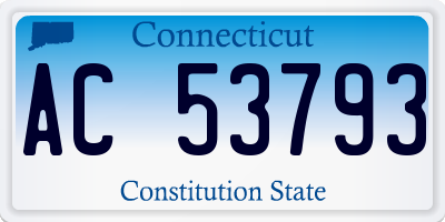 CT license plate AC53793