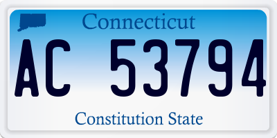 CT license plate AC53794