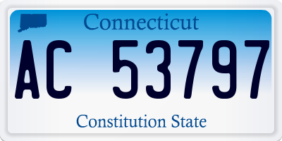 CT license plate AC53797