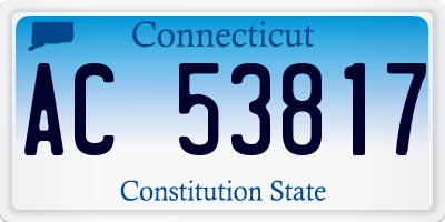 CT license plate AC53817
