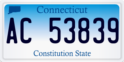 CT license plate AC53839