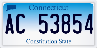 CT license plate AC53854