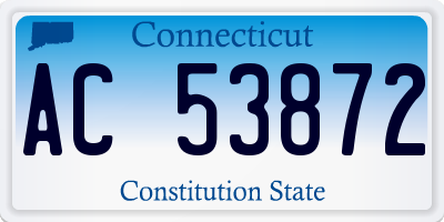 CT license plate AC53872