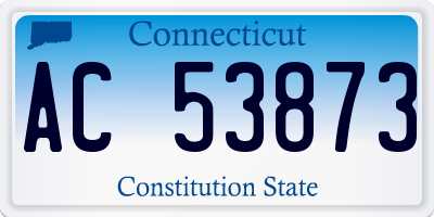 CT license plate AC53873