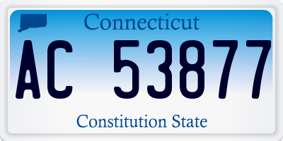 CT license plate AC53877