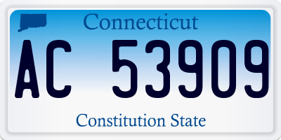 CT license plate AC53909