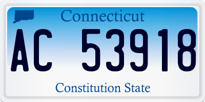 CT license plate AC53918