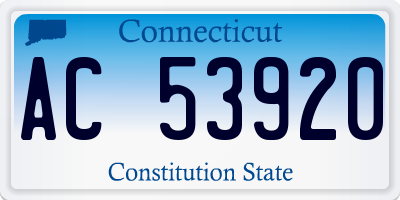 CT license plate AC53920