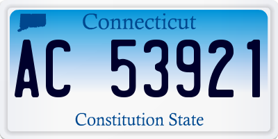 CT license plate AC53921