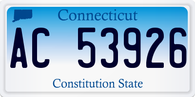 CT license plate AC53926