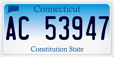 CT license plate AC53947