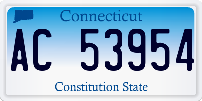 CT license plate AC53954