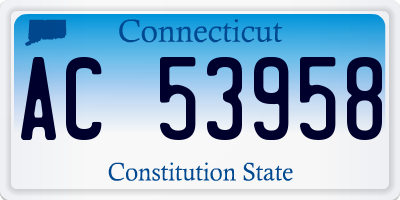 CT license plate AC53958
