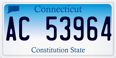 CT license plate AC53964