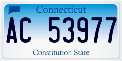 CT license plate AC53977