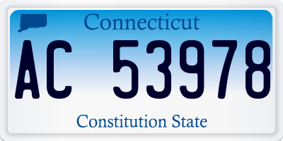 CT license plate AC53978