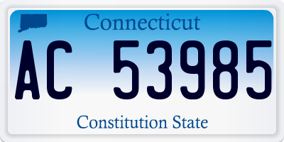 CT license plate AC53985