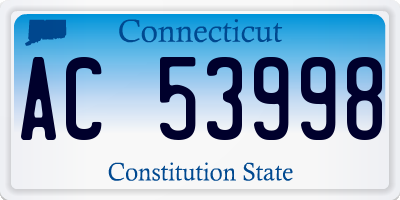 CT license plate AC53998