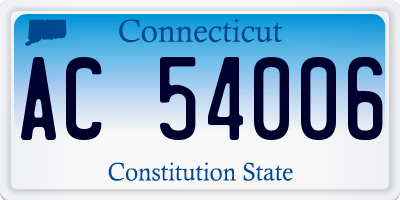CT license plate AC54006