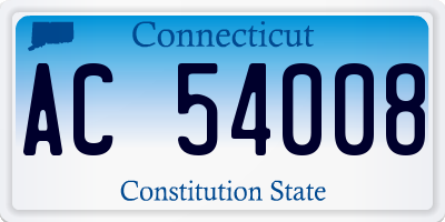 CT license plate AC54008