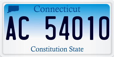 CT license plate AC54010